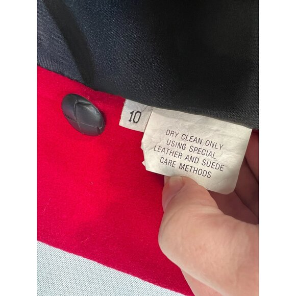 Charles Klein Women's Old Money Blazer Size 10 Red Black Velvet Collar - Picture 4 of 12
